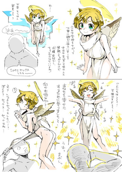 [Hitsuka no Tsukimiko] Tenshi-kun ga Chijou ni Asobi ni Kita Sou Desu